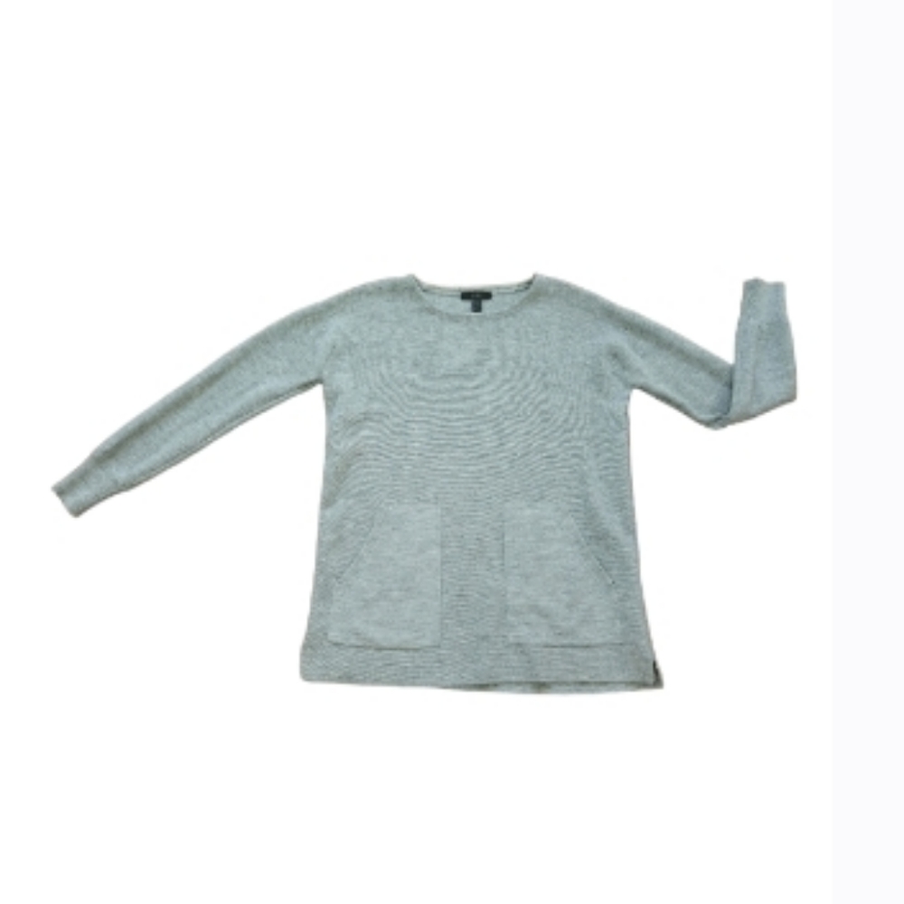 J.CREW 100% MORINO WOOL SWEATER WITH FRONT HAND POCKETS SZ XS